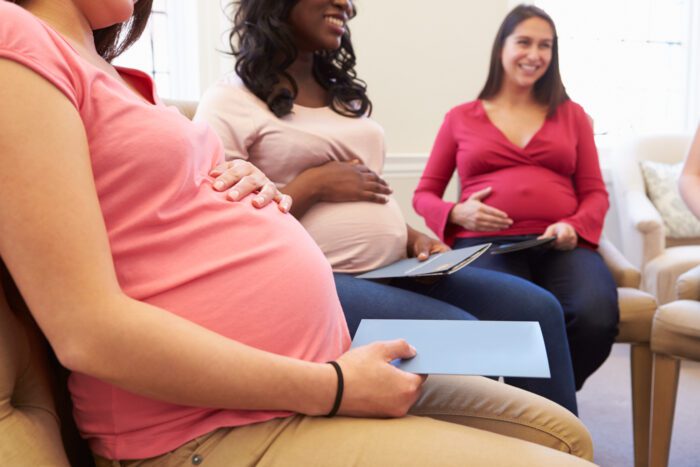 Group of pregnant women in a counseling session.